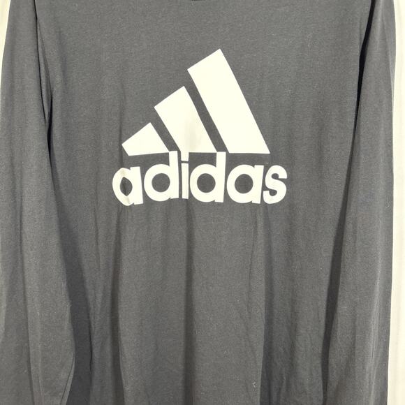 Adidas Go-To Performance Tee Climalite Long Sleeve Logo Shirt Mens XL Black NWT - Picture 7 of 8